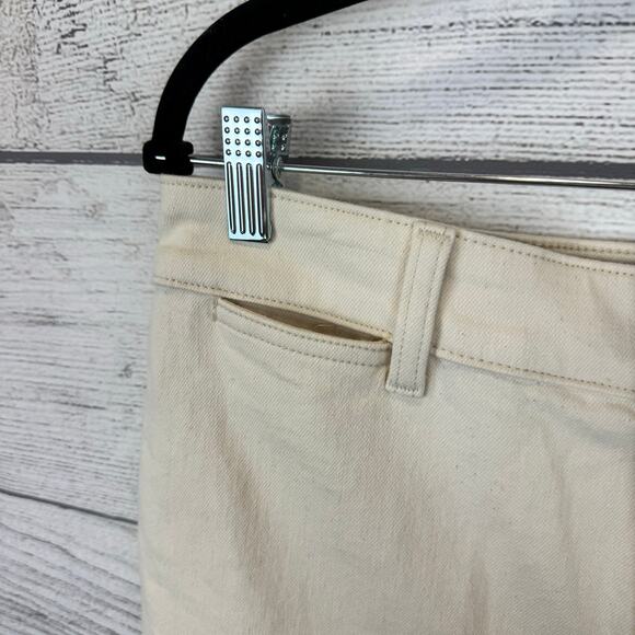 Talbots Women's Ivory Easy Straight Leg Ankle Fray Hem Jeans Size 6 - Picture 8 of 10